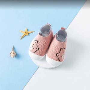 Zapatos <span class=keywords><strong>de</strong></span> Punto Azul Bebé Personalizados al por Mayor, Calcetines Antideslizantes Transpirables con Suela Suave para Primeros Pasos <span class=keywords><strong>de</strong></span> Bebés - Product Image 3