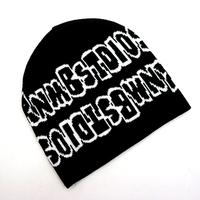Bonnet d'hiver jacquard Y2K gothique à imprimé intégral, avec revers, faible MOQ, logo personnalisé, sublimation, tricoté moucheté, pour jeunes