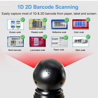 Pemindai Barcode 1D 2D QR Code Omnidirectional Desktop EDOO D43 dengan Sensor Otomatis, Scanner Counter Tetap, Kabel USB untuk Supermarket dan Retail