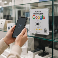 Autocollant NFC carré pour avis Google – Étiquette de révision à tapoter pour affichage sur la réception des bureaux immobiliers