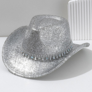 Cowboy <b>Hat</b> Black With Rhinestone Band M56-58cm <b>For</b> <b>Wedding</b> And Honeymoon - Product Image 4