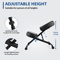 Chaise à genoux ergonomique pour le bureau, tabouret réglable pour la maison et le bureau-améliorez votre Posture avec un siège incliné
