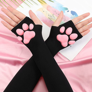 Women's Faux Leather Long Sleeve Fingerless Gloves Arm Warmers For Cosplay & Fashion - Black, Red, Silver, Gold