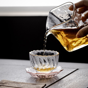 Kung Fu <b>Tea</b> <b>Set</b> Large Master Cup Heat Resistant Glass Teacup Irregular Shape Home Use Afternoon <b>Tea</b> Tasting Cup - Product Image 3
