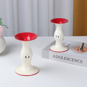 Ceramic Creative Apple Core Shape <strong>Vase</strong> Set of <strong>2</strong> Large and Small Modern Art <strong>Flower</strong> <strong>Vase</strong> for Living Room Shelf Table Home Decor - Product Image 1