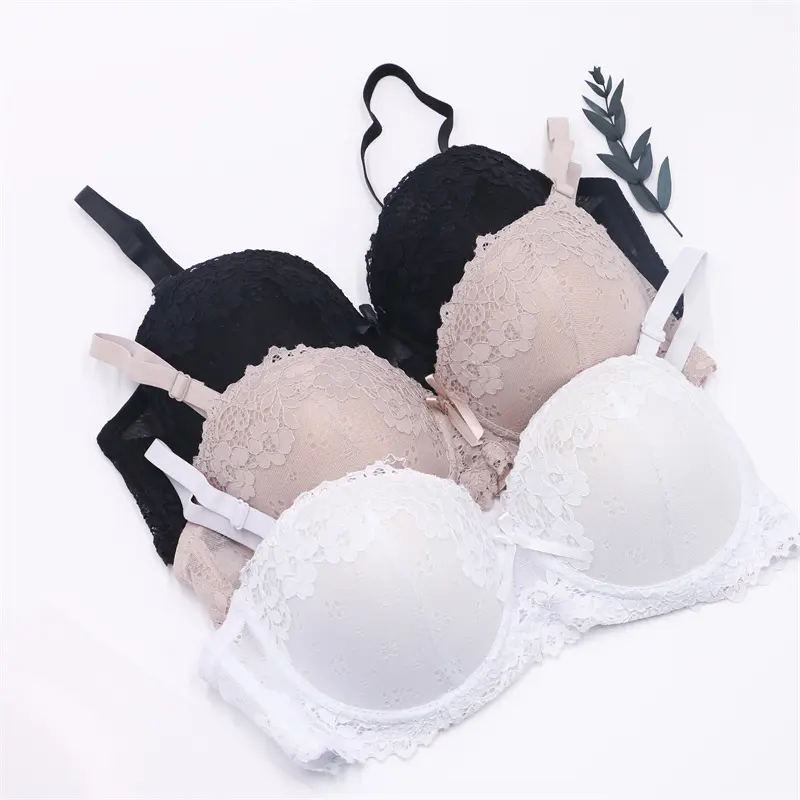Dropshipping push up lingerie sexy gather plus size bras for fat women
