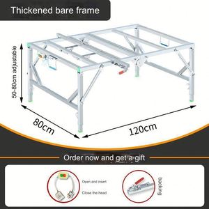 Ensemble de table de travail du bois 6 en 1, portable, pliable, chantourneuse, toupie, table de scie 80*120cm, table de scie coulissante, scie à panneaux - Product Image 6