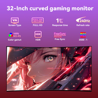 Nuevo Monitor de Computadora Rovesky E-sports con Superficie Curva LED de 32 Pulgadas, 240Hz, 1920x1080, Anti-luz Azul, Panel MVA Ultra-nítido, 4:3