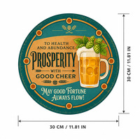 Plaque Murale Métallique Vintage en Étain Embossé, Motif Bière et Hops, Décoration Pub Bar, Personnalisable OEM, Fournisseur Direct d'Usine