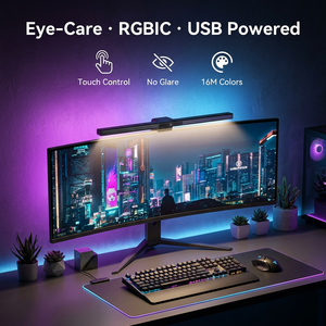 Barra Luminosa per Monitor RGBIC con Luce Bianca Calda, Alimentazione USB, Controllo Touch, Dimmerabile, Senza Riflessi, Lampada da Scrivania per Ufficio e Gaming - Product Image 1