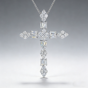 CUSTOM SILVER 14K GOLD PLATED VS QUALITY LAB GROWN DIAMOND LUXURY UNISEX CLASSIC ENGAGEMENT GIFT SWEATER <b>CHAIN</b> NECKLACE PENDANT - Product Image 2