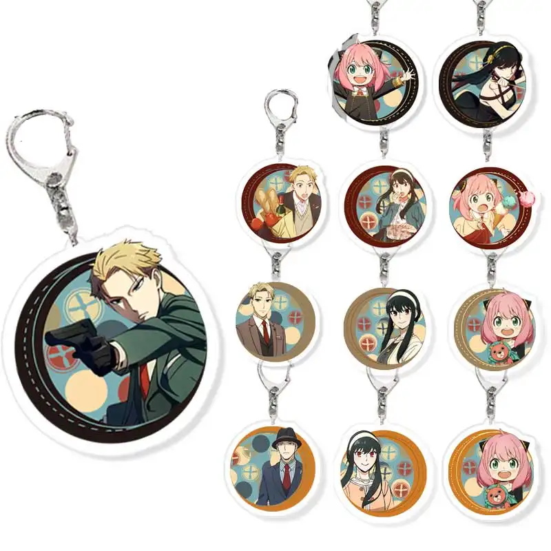 Hot Sale Custom Made Diy Blank Anime Charms Sleutelhanger Spy X Familie Sleutelhanger Anime Sleutelhanger Groothandel