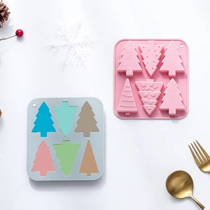 แม่พิมพ์ซิลิโคนรูปต้นคริสต์มาสและดอกไม้ 3 มิติ 6 แบบ สำหรับทำเค้ก ช็อกโกแลต สบู่ทำมือ เกรดอาหาร บรรจุในถุง - Product Image 2