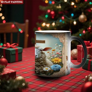 Hot Drink Fan Exclusive Design Mug Frosted Black 11oz <b>Ceramic</b> Heat Changing Magic <b>Cup</b> - Product Image 2