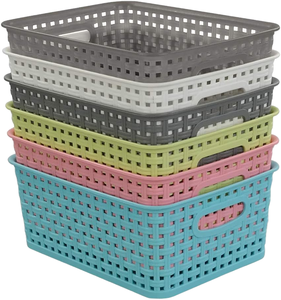 Conteneur de rangement pour vêtements en plastique écologique, moderne, rectangulaire, avec couvercle, gain de place, organisateur multifonctionnel - Product Image 1