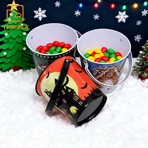 Nhỏ tin Bucket với xử lý cho gói của kẹo SÔCÔLA giáng sinh Halloween kẹo tin container với nắp tin đồ chơi cho trẻ em - Product Image 3