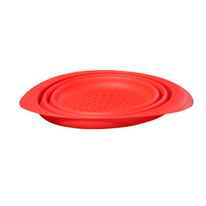 चीन कारखाने सबसे अच्छा सिलिकॉन बंधनेवाला कोलंडर सेट रसोई Foldable Draining टोकरी Colapseable छलनी बर्तन - Product Image 3