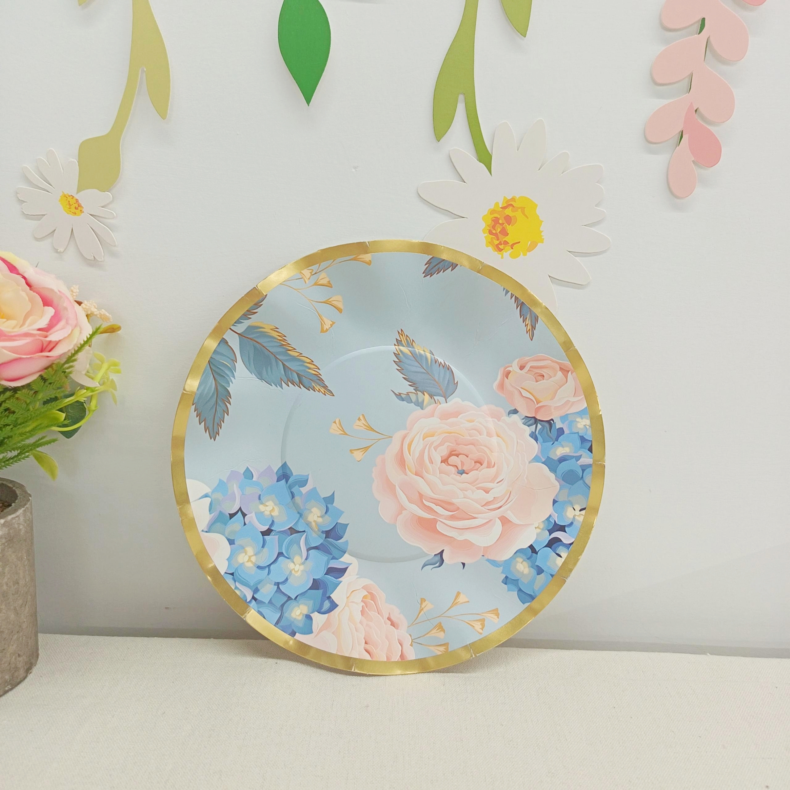 Plato azul de 8 pulgadas * 8 unidades