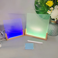 Veilleuse romantique en acrylique personnalisée pour décoration de mariage, support de lampe 3D, cadre photo LED en forme de U, base de lampe en bois