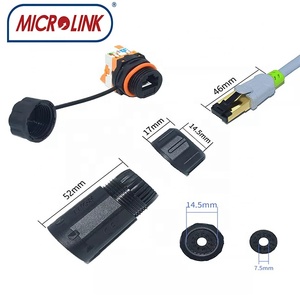 Connecteur femelle <span class=keywords><strong>RJ45</strong></span> extérieur intégré pour réseau UTP CAT6A, coupleur LAN, <span class=keywords><strong>prise</strong></span>, IP68 étanche, FR4 PCB pour 94V-2 - Product Image 2