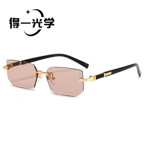 De Yi <b>Optics</b> Frameless Square Sunglasses Pc Lens Uv400 Protection Unisex Outdoors Cycling <b>Driving</b> - Product Image 4