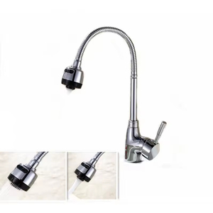 <span class=keywords><strong>Grifo</strong></span> de cocina de aleación de zinc cromado de arco alto, monomando, mezclador de agua fría y caliente, <span class=keywords><strong>grifo</strong></span> de fregadero, fabricado por OEM para proyectos modernos - Product Image 2