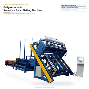 Machine automatique de clouage de palettes en bois avec alimentation et empilage pour l'assemblage automatique de palettes - Product Image 1