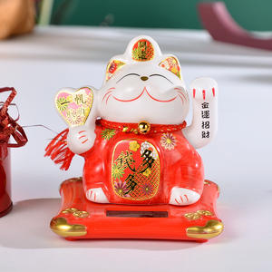 Statues de chat porte-bonheur japonais <span class=keywords><strong>Maneki</strong></span> <span class=keywords><strong>Neko</strong></span> de 5 pouces, chat ondulant <span class=keywords><strong>solaire</strong></span>, bon chat porte-bonheur agitant des chats placés sur la décoration de la maison du bureau de la voiture - Product Image 5