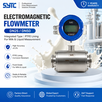 Fabricante de Medidores de Flujo Electromagnéticos DN25 DN50, Medidor de Flujo de Líquido y Leche Integrado Electromagnético con PTFE