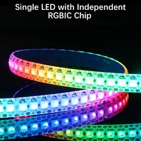 Tira de LED RGBIC Eco WS2812B con Píxeles Individualmente Direccionables, USB y PCB con Clasificación IP66 para Decoración de Escritorio de Juegos