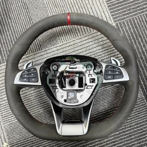 Volant personnalisé en carbone noir brillant pour <span class=keywords><strong>Mercedes</strong></span> Benz W204 W205 W207 W211 W212 W213 W221 W222 GLS CLS C63 <span class=keywords><strong>AMG</strong></span> - Product Image 2