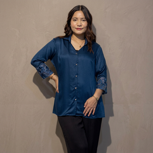 Chemise en coton pour femme avec manches au design premium, confortable et infroissable pour un style quotidien – Achetez directement auprès du fournisseur - Product Image 3