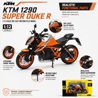 Motor Sepeda Motor Diecast Alloy Skala 1/12 Model Tahan Lama dengan Rangka Trellis Kemudi Terhubung dan Mesin Mainan yang Detail
