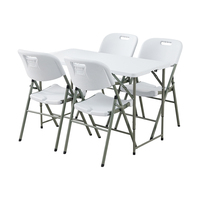 Table pliante moderne blanche légère et portable de 1,2 m en plastique pour événements, dîners, barbecues, pique-niques et camping – Vente en gros