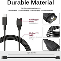Chargeur rapide Type C pour montre Garmin Venu 2 Plus Vivosmart 5 Fenix 7 6 5 TACTIX 7 Instinct 2 EPIX 2 Enduro