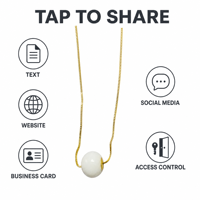 Pendentif NFC en cristal de jade blanc naturel, collier NFC, bijoux intelligents, puce I Code pour les cadeaux de Noël ou la fête des mères