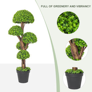 Árbol de madera de boj topiario de plástico para jardín, hierba sintética, verde, bonsái, árbol artificial, Vertical, de plástico, para bonsái - Product Image 5