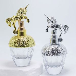 Wholesale Luxury Ladies Perfume Glass Bottles Fragrance Unique Shape 50ml 80ml Hot Stamping Pump Sprayer - Product Image 5