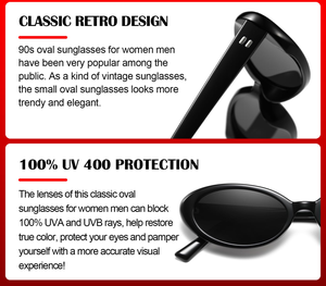 UV Protection Retro Oval <b>Sunglasses</b> for Women High Quality <b>Blue</b> Photochromic Lenses Customizable Trendy Star Hot Transparent Red - Product Image 4