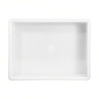 Boîte de service pour pâte en polyéthylène de qualité alimentaire empilable, blanche, 40x30x10h cm, capacité de 10 litres, avec fond et parois fermées