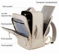 Mochila para Portátil de Negocios con Carga USB, Impermeable, Gran Capacidad, para Hombres y Mujeres