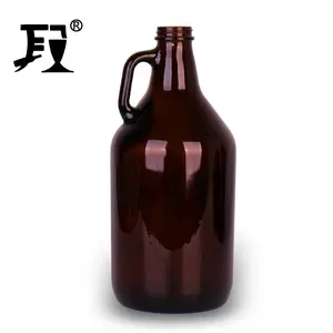 Heißer verkauf 2 liter 2000ml bernstein California wein bier glas flasche mit schaukel top