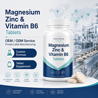 Comprimés de magnésium, zinc et vitamine B6, étiquette privée, OEM, ODM, complément alimentaire, formule personnalisée, fourniture en bouteille