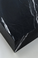 Table basse sur piétement en marbre noir Nero Marquina, design moderne et personnalisé SH STONE pour salon