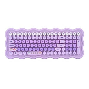 Round Keycaps Custom Cute Wavy Edge Purple 4D Cute <strong>Wireless</strong> Mouse and 98-Key 2.4G <strong>Wireless</strong> <strong>Keyboard</strong> <strong>for</strong> Office <strong>Computer</strong> PC - Product Image 6