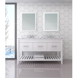 Design moderne Hôtel Blanc Lavabo étanche au sol 6 tiroirs à fermeture douce Armoire <span class=keywords><strong>de</strong></span> rangement <span class=keywords><strong>Salle</strong></span> <span class=keywords><strong>de</strong></span> <span class=keywords><strong>bain</strong></span> Vanités avec évier - Product Image 5