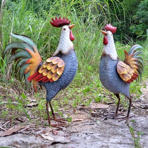 Décoration de jardin d'extérieur, art de la cour, <span class=keywords><strong>coq</strong></span> artificiel <span class=keywords><strong>en</strong></span> métal - Product Image 6