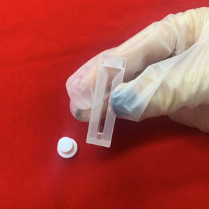 Cuvette aliran kuarsa sel kuarsa mikro 45mm * 12.5mm * 12.5mm harga bagus dengan pasir dinding buram dengan Stopper - Product Image 4