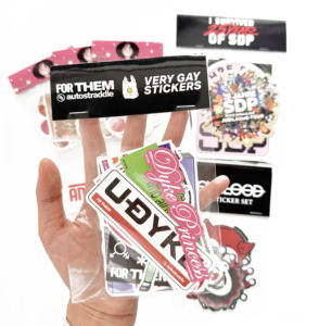 Stiker Die Cut iklan vinil tahan air cetak kartu Header Logo kustom untuk promosi bisnis paket stiker kustom - Product Image 1