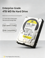 Disque dur de surveillance HDD SATA 3,5 pouces en métal, adaptateur d'entreprise doré, de 1 To à 4 To, pour ordinateur de bureau, NAS, CCTV, DVR, machine de karaoké, faible MOQ